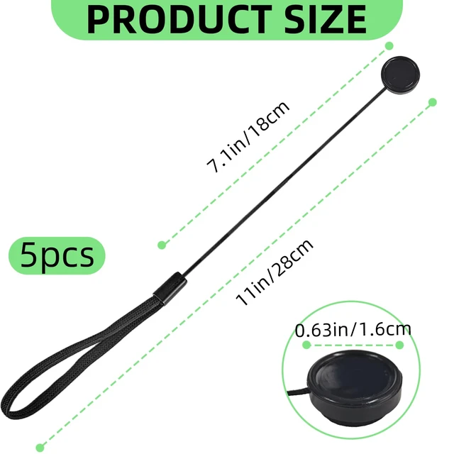 Alt view image 2 of 7 - 5 Pack Lens Cap Leash,Lens Cap Tether,Lenses Caps Keeper with Elastic String,Camera Caps Holder for Canon Nikon Sony Sigma and Others SLR DSRL Mirrorless Lenses