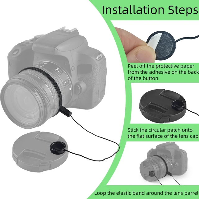 Alt view image 3 of 7 - 5 Pack Lens Cap Leash,Lens Cap Tether,Lenses Caps Keeper with Elastic String,Camera Caps Holder for Canon Nikon Sony Sigma and Others SLR DSRL Mirrorless Lenses