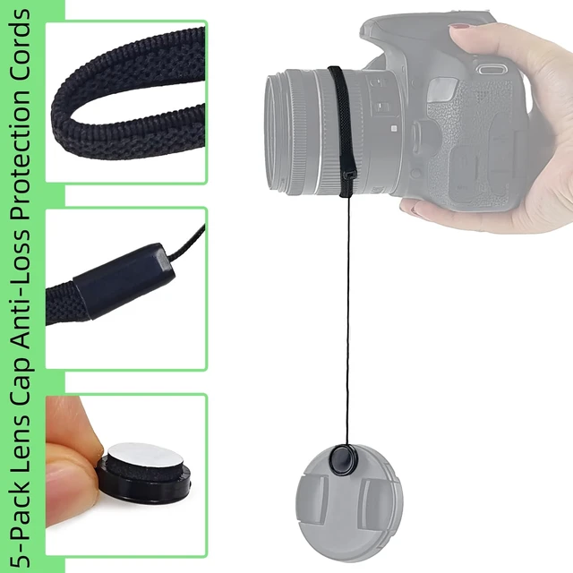 Alt view image 4 of 7 - 5 Pack Lens Cap Leash,Lens Cap Tether,Lenses Caps Keeper with Elastic String,Camera Caps Holder for Canon Nikon Sony Sigma and Others SLR DSRL Mirrorless Lenses