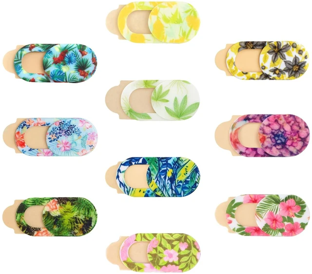 Main image of 10-Pack Laptop Camera Cover Slide Cute Ultra Thin Floral Webcam Cover for iPhone, iPad, MacBook, Laptop, PC & Tablet Privacy Protection Slider