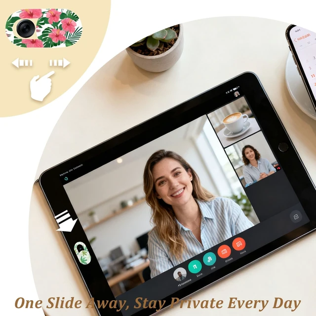 Alt view image 3 of 7 - 10-Pack Laptop Camera Cover Slide Cute Ultra Thin Floral Webcam Cover for iPhone, iPad, MacBook, Laptop, PC & Tablet Privacy Protection Slider