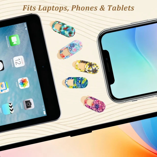 Alt view image 5 of 7 - 10-Pack Laptop Camera Cover Slide Cute Ultra Thin Floral Webcam Cover for iPhone, iPad, MacBook, Laptop, PC & Tablet Privacy Protection Slider