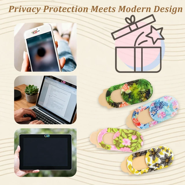 Alt view image 6 of 7 - 10-Pack Laptop Camera Cover Slide Cute Ultra Thin Floral Webcam Cover for iPhone, iPad, MacBook, Laptop, PC & Tablet Privacy Protection Slider