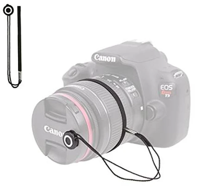 Main image of Camera Lens Cap Leash with Elastic String, Compatible with Universal DSLR SLR Evil Mirrorless Cameras Video (1 Piece)