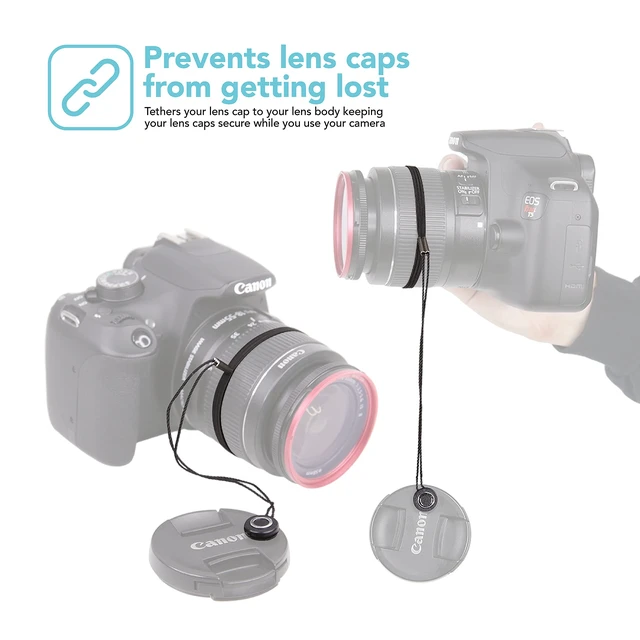 Alt view image 3 of 7 - Camera Lens Cap Leash with Elastic String, Compatible with Universal DSLR SLR Evil Mirrorless Cameras Video (1 Piece)