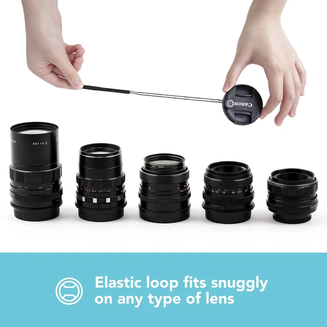 Alt view image 5 of 7 - Camera Lens Cap Leash with Elastic String, Compatible with Universal DSLR SLR Evil Mirrorless Cameras Video (1 Piece)