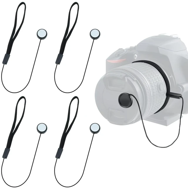 Main image of 5 Pcs Camera Lens Cap Keeper, Elastic Lens Cover Leash | Lens Cap Holder for Ca-NonNi-konSo-nyFu-jifilmO-lympusPa-nasonic & Others SLR DSRL Mirrorless Lenses