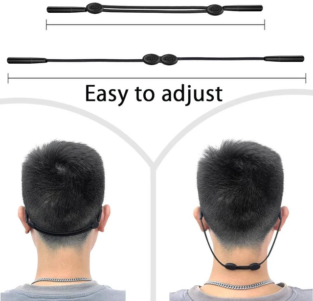 Alt view image 6 of 7 - Glasses Strap Sports, 3 pcs, for Kids Women Men, Adjustable, Black | No Tail,Non-slip Eyeglasses Strap, Sunglasses Lanyard String Chain, Reading Eye Glasses Holders Around Neck, Eyewear Retainer