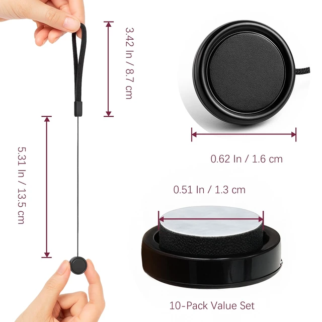 Alt view image 2 of 6 - 10-Pack Camera Lens Cap Keepers Universal Lens Cap Leash Tether Holders for Canon, Nikon, Sony, Sigma & Tamron DSLR/Mirrorless Lenses
