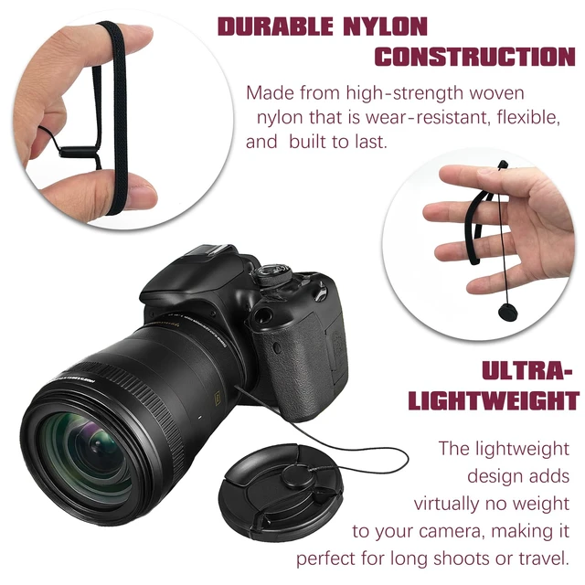 Alt view image 3 of 6 - 10-Pack Camera Lens Cap Keepers Universal Lens Cap Leash Tether Holders for Canon, Nikon, Sony, Sigma & Tamron DSLR/Mirrorless Lenses