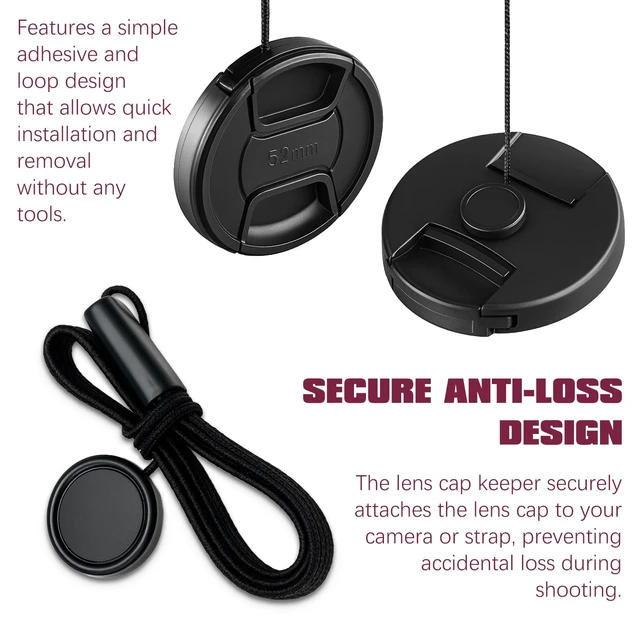 Alt view image 4 of 6 - 10-Pack Camera Lens Cap Keepers Universal Lens Cap Leash Tether Holders for Canon, Nikon, Sony, Sigma & Tamron DSLR/Mirrorless Lenses