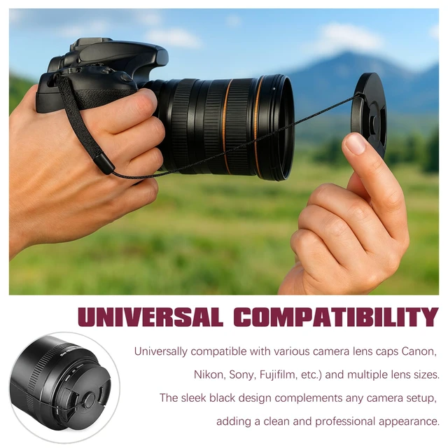 Alt view image 5 of 6 - 10-Pack Camera Lens Cap Keepers Universal Lens Cap Leash Tether Holders for Canon, Nikon, Sony, Sigma & Tamron DSLR/Mirrorless Lenses