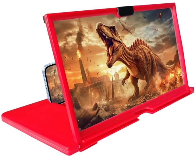 Main image of Screen Magnifier Amplifier Projector Screen for Movies, Videos,and Gaming | 3D HD Foldable Screen Magnifier,12" Anti-Blue Light Big Screen Enlarger for All Smartphones,red