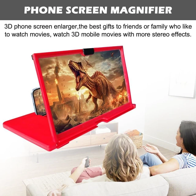 Alt view image 4 of 7 - Screen Magnifier Amplifier Projector Screen for Movies, Videos,and Gaming | 3D HD Foldable Screen Magnifier,12" Anti-Blue Light Big Screen Enlarger for All Smartphones,red