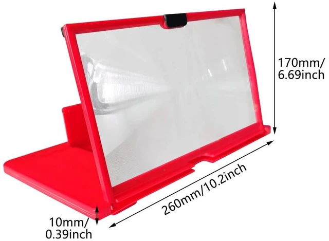 Alt view image 7 of 7 - Screen Magnifier Amplifier Projector Screen for Movies, Videos,and Gaming | 3D HD Foldable Screen Magnifier,12" Anti-Blue Light Big Screen Enlarger for All Smartphones,red