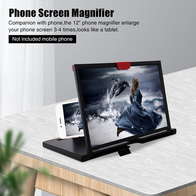 Alt view image 4 of 6 - 12 inch Foldable Phone Screen Magnifier, Portable Foldable Phone Stand 3D Thin Mobile Phone Amplifier, 3D HD Mobile Phone Magnifier Projector Screen Compatible with All SmartPhones