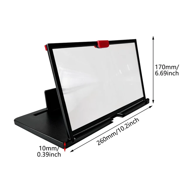 Alt view image 2 of 7 - 12'' Screen Magnifier Amplifier, 2026 New Mobile Phone HD Screen Expander | 12'' Magnifying Projector with Foldable Stand Holder, Phone Screen Magnifier for Movies Videos Gaming