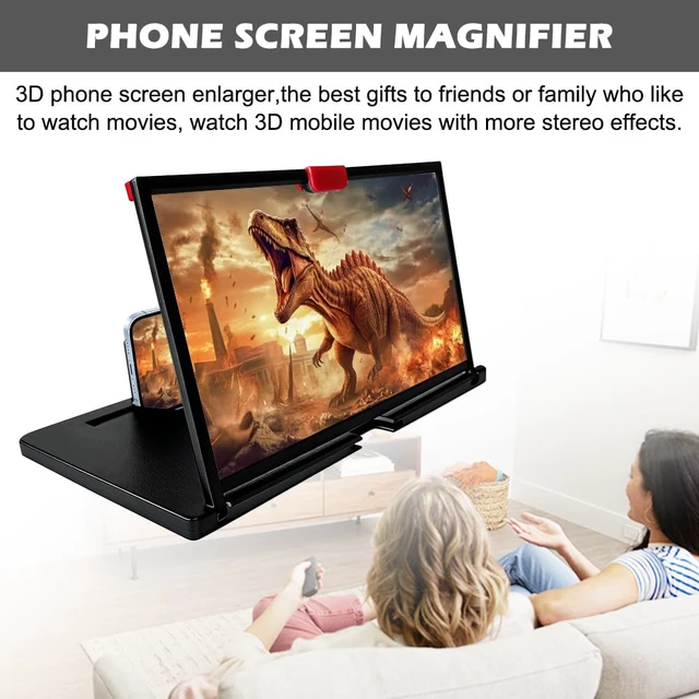Alt view image 4 of 7 - 12'' Screen Magnifier Amplifier, 2026 New Mobile Phone HD Screen Expander | 12'' Magnifying Projector with Foldable Stand Holder, Phone Screen Magnifier for Movies Videos Gaming