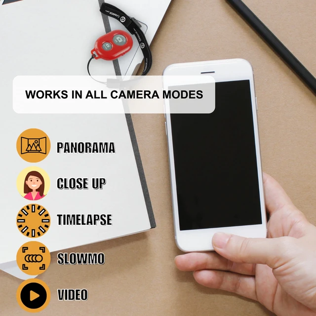 Alt view image 3 of 7 - Camera Shutter Remote Control with Bluetooth Wireless Technology - Create Amazing Photos and Videos Hands-Free - Works with Most Smartphones and Tablets (iOS and Android)