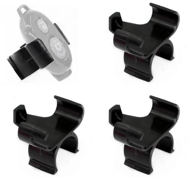 Main image of 4 Pack Remote Shutter Holder Selfie Stick Clips Mount Clamp Organizer for Wireless Camera Remote Shutter Wireless Phone Camera Remote Control Selfie Clicker Button Monopod Tripod Stand