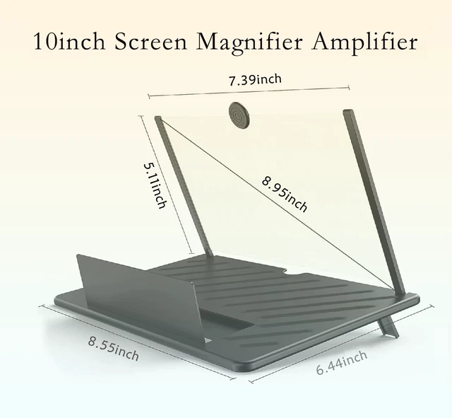 Alt view image 2 of 5 - Screen Magnifier for Cell Phone, 3D HD Magnifying Projector Screen Enlarger for Movies, Videos and Gaming, Foldable Phone Stand with Screen Amplifier,Compatible with All Smartphones (10'') (Black)