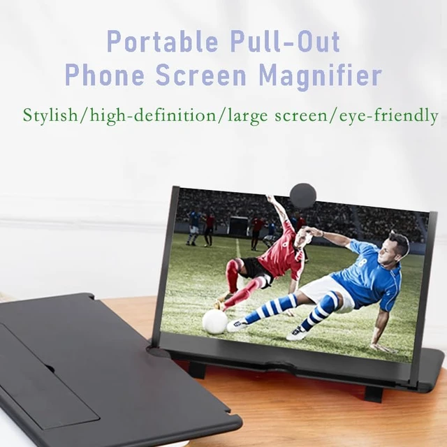 Alt view image 5 of 5 - Screen Magnifier for Cell Phone, 3D HD Magnifying Projector Screen Enlarger for Movies, Videos and Gaming, Foldable Phone Stand with Screen Amplifier,Compatible with All Smartphones (10'') (Black)