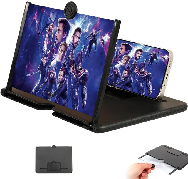 Main image of 2026 Upgraded Big Screen Phone Magnifier,3D HD Screen Amplifier with Foldable Stand, Portable Mobile Magnifier for Movies & Gaming, Universal Compatible with All Smartphones (10in)