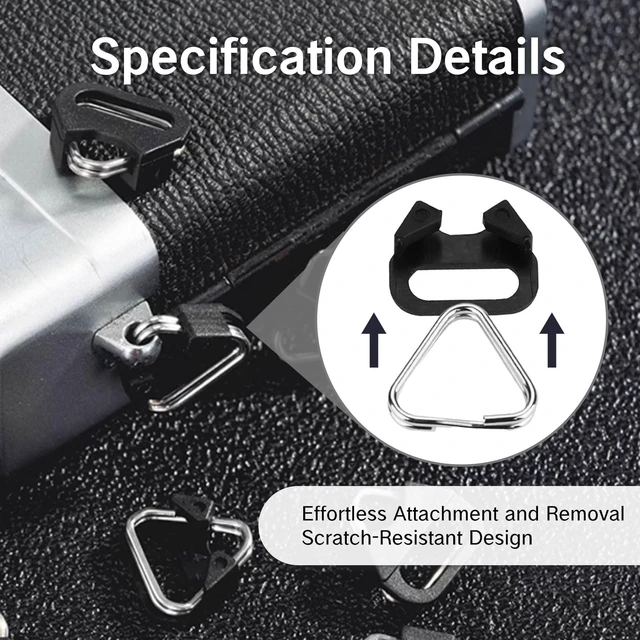 Alt view image 3 of 7 - 6Pcs Camera Strap Quick Release Clips with Metal Hooks Neck Strap Fast Links Clamps Anchor Connectors Adjustable Quick Release Buckles for DSLR Style Adapter with Steel Lug Rings