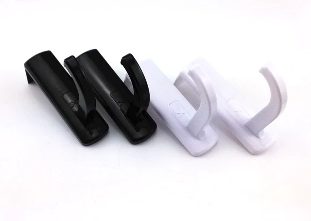 Alt view image 3 of 7 - 4pcs Black and White Headphone Headset Hanger Monitor Stand Holder Headset Stick-on Hook