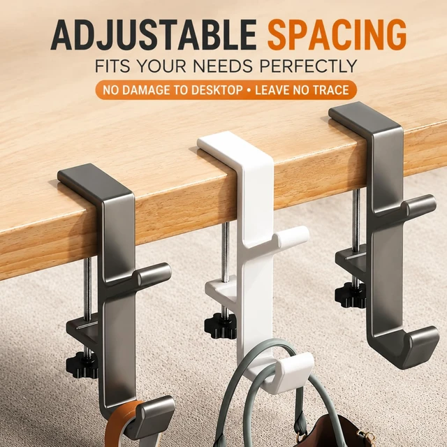 Alt view image 7 of 7 - Headphone Stand - Aluminum Alloy Headphone Holder, Under Headset Stand for Desk Fit for PC Gaming Headset Hanger Hook Suitable for Office, Computer, Student Class Desk, Handmade Creator Table (Black2)