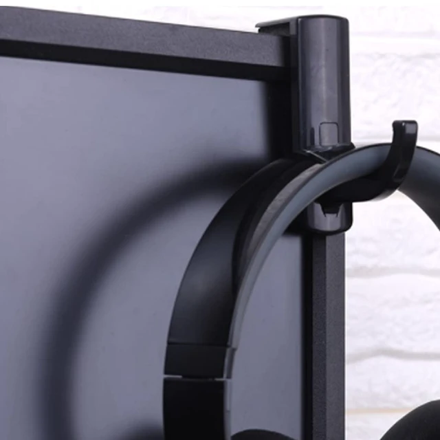 Alt view image 3 of 7 - 2 Pack Headphone Stand Hook Headset Holder Hanger Stick-on Support for Computer Over Ear Earphone PC Monitor Screen Edge Desk Top Wall Gaming Storage Rack Organizer
