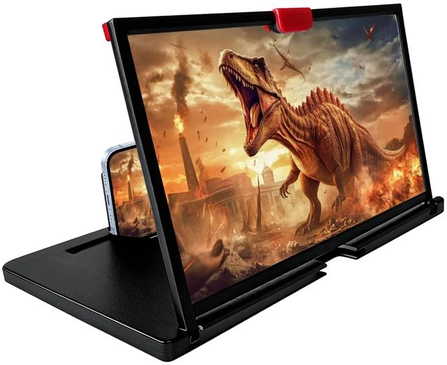 Main image of Screen Magnifier Amplifier Projector Screen for Movies, Videos,and Gaming | 12" 3D HD Foldable Screen Magnifier,Anti-Blue Light Big Screen Enlarger for All Smartphones,black