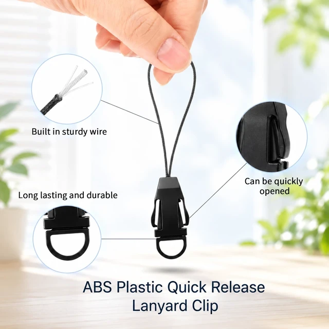 Alt view image 3 of 7 - 20PCS Detachable Lanyards for Id Badges, Quick Release Camera Strap Camera Quick Release Lanyard Clip QD Loops Connector Adapter Quicks Releases Lanyard for Keys, USB Flash Drive, Cruise Ship Cards