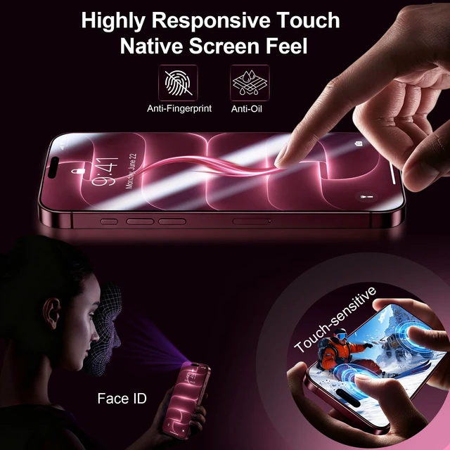 Alt view image 6 of 7 - iPhone 18 Pro Max Screen Protector, 9H+ Tempered Glass, 3+3 Pack | with Camera Lens Protector, Auto-Align Bubble Free Installation, Military Grade Shatterproof, HD Clear, Case Friendly