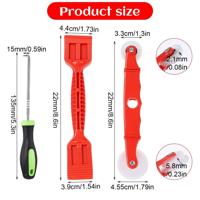 Alt view image 2 of 7 - 2PCS Screen Roller Tool Screen Repair Tool Rubber Edge Trim Install Tools | Seal Strip Set Window Roller Spline Installer Stick Closing Roller for Automotive Screens Repair Replacement