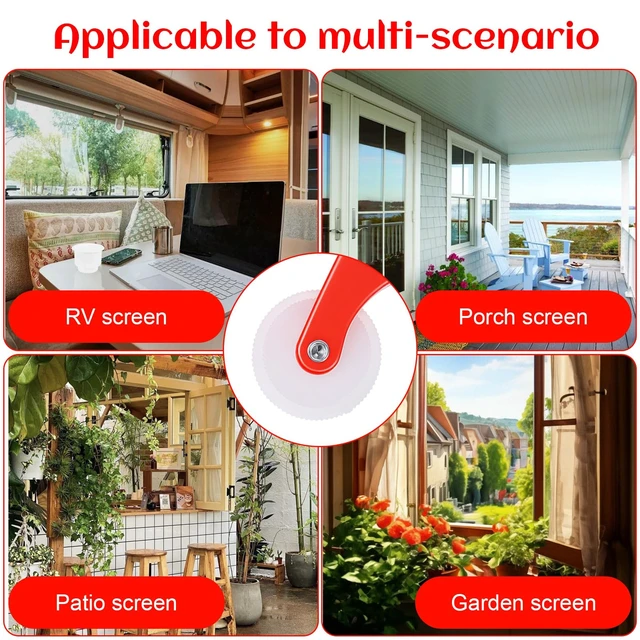 Alt view image 3 of 7 - 2PCS Screen Roller Tool Screen Repair Tool Rubber Edge Trim Install Tools | Seal Strip Set Window Roller Spline Installer Stick Closing Roller for Automotive Screens Repair Replacement