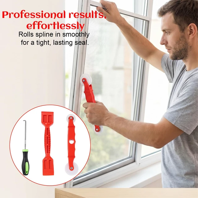 Alt view image 4 of 7 - 2PCS Screen Roller Tool Screen Repair Tool Rubber Edge Trim Install Tools | Seal Strip Set Window Roller Spline Installer Stick Closing Roller for Automotive Screens Repair Replacement