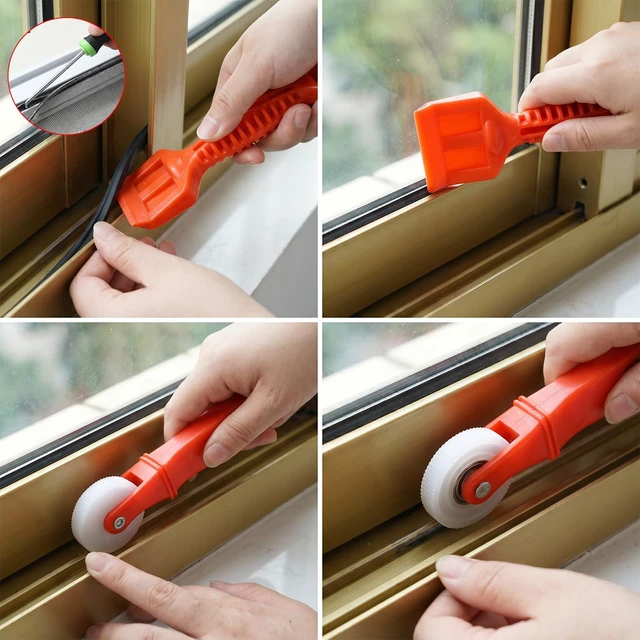 Alt view image 7 of 7 - 2PCS Screen Roller Tool Screen Repair Tool Rubber Edge Trim Install Tools | Seal Strip Set Window Roller Spline Installer Stick Closing Roller for Automotive Screens Repair Replacement