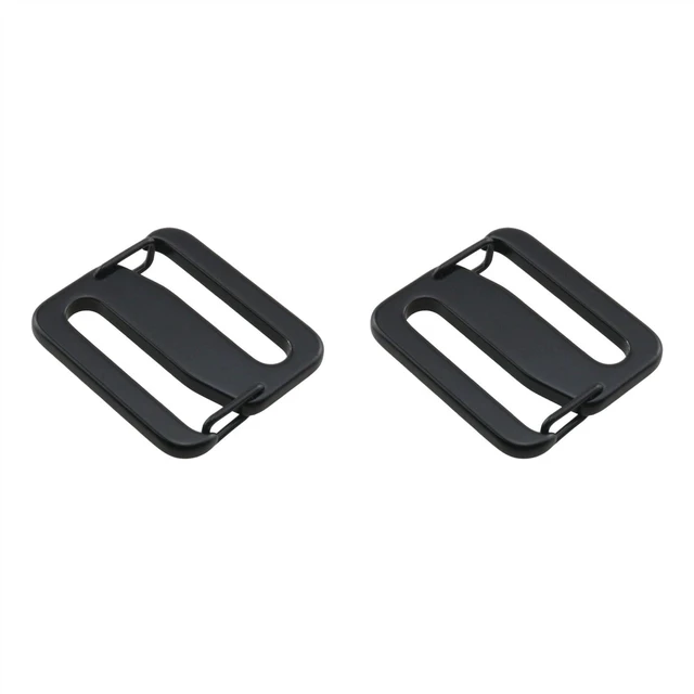 Alt view image 4 of 5 - 2pcs Black 27mm Open-end Luggage Strap Adjustment Buckle Left and Right Opening Spring S Hook 304 Stainless Steel Sliding Metal Belt Clip Leather Accessories