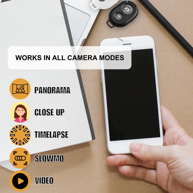 Alt view image 3 of 7 - 2X Camera Shutter Remote Control with Bluetooth Wireless Technology - Create Amazing Photos and Videos Hands-Free - Works with Most Smartphones and Tablets (iOS and Android)