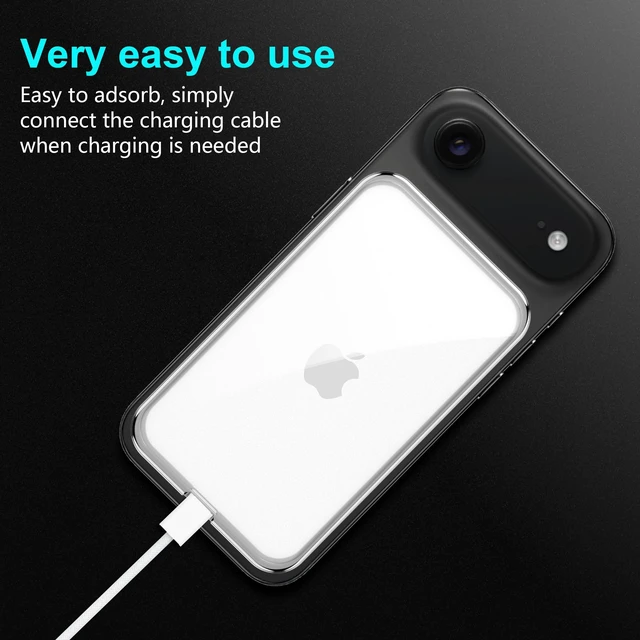Alt view image 4 of 7 - for iPhone Air MagSafe Battery Case,Ultra Thin Slim Silicone Case for 17 Air Battery Pack,Cratch-Resistant,Shockproof- Clear