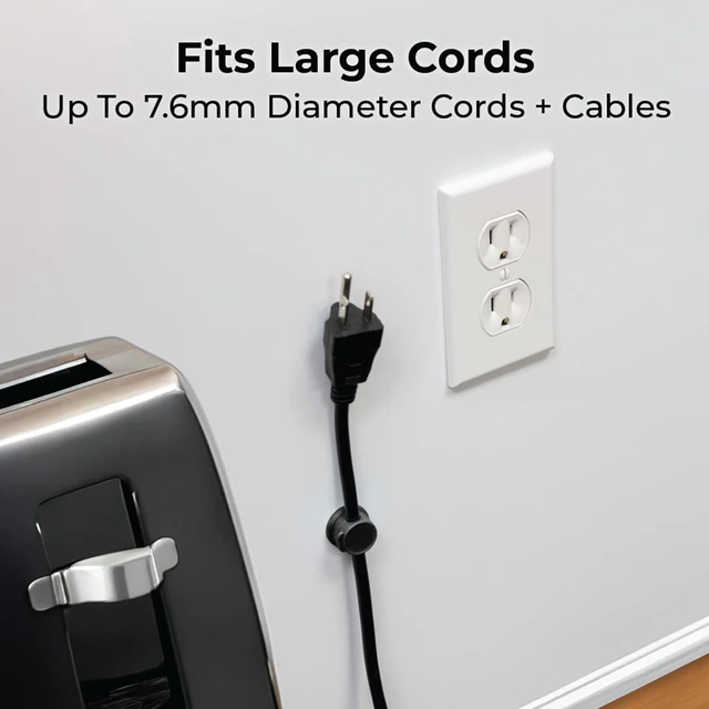 Alt view image 7 of 7 - Cable Management Magnetic Snap Organizer 6-Pack, Black & White | Compact Cord Holders with Strong Magnetic Closure Adhesive Cable Clips for USB Cables Power Cords & Headphones with Storage