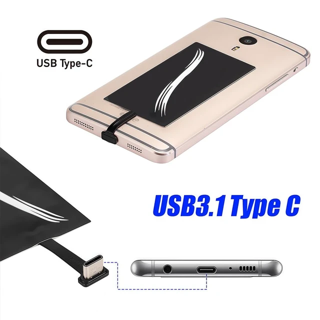Alt view image 2 of 6 - Wireless Charging Adapter, Wireless Charging Receiver Wireless Charging Adapter Type C 1000mA Wireless Charger Receiver Module Chip Receiver Widely Suitable for Type C Mobile Phone