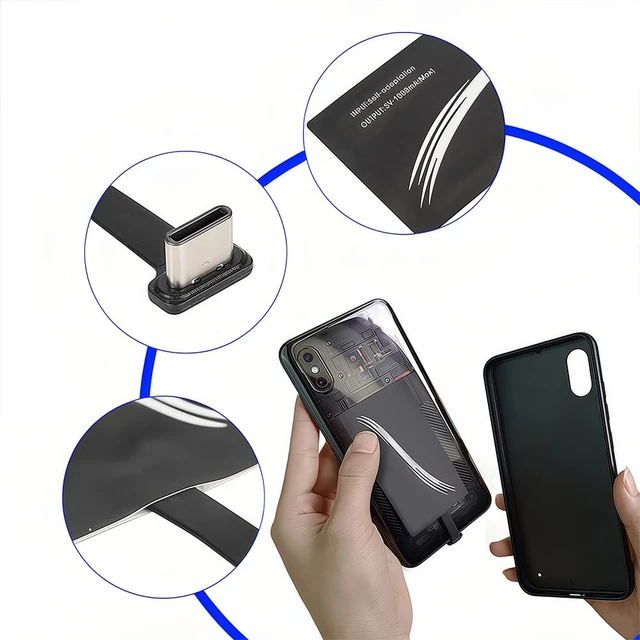 Alt view image 6 of 6 - Wireless Charging Adapter, Wireless Charging Receiver Wireless Charging Adapter Type C 1000mA Wireless Charger Receiver Module Chip Receiver Widely Suitable for Type C Mobile Phone
