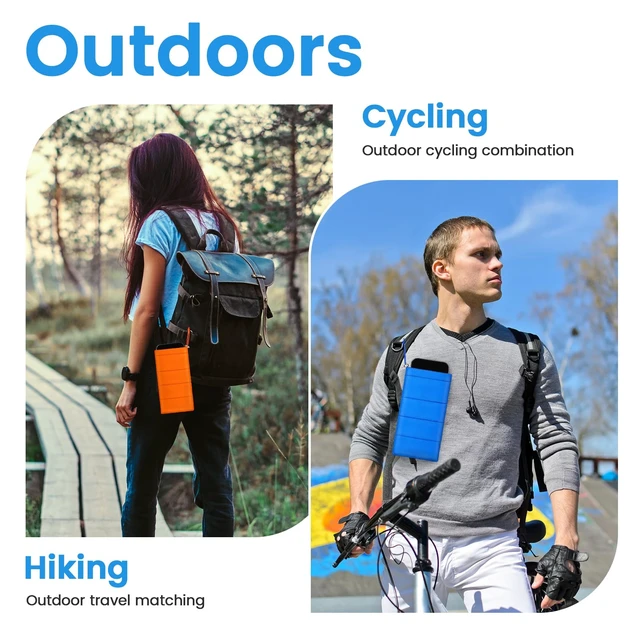 Alt view image 4 of 7 - 2 Pack 2 Pcs Thermal Phone Case, Orange, Blue | Cellphone Pouches Warm, Adjustable Lanyard, Prevents Freezing & Overheating, Extends Battery Usage for Outdoor Sports