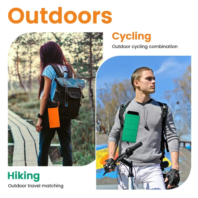 Alt view image 4 of 6 - 2 Pack 2 Pcs Thermal Phone Case, Orange,Green | Cellphone Pouches Warm, Adjustable Lanyard, Prevents Freezing & Overheating, Extends Battery Usage for Outdoor Sports