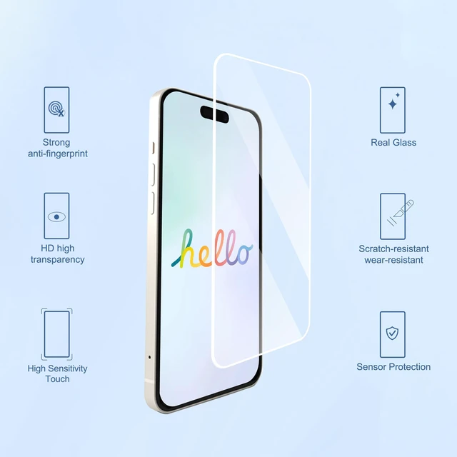 Alt view image 2 of 6 - Screen Protector + Camera Lens Protector for iPhone 18 Pro | 3+3 Pack, 6.3 inch, Tempered Glass, Installation Frame, Sensor Protection, Dynamic Island Compatible, Case Friendly