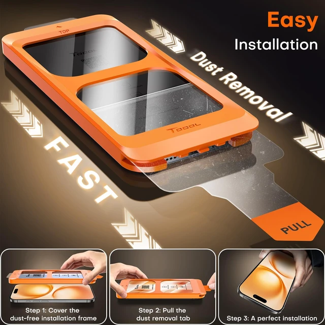 Alt view image 4 of 7 - iPhone 18 Pro Max Screen Protector, Easy Installation | Bubble-Free, 9H+ Tempered Glass, 8FT Military Grade Shatterproof, Anti-Scratch, Case Friendly HD Clear 6.9" 2 Pack