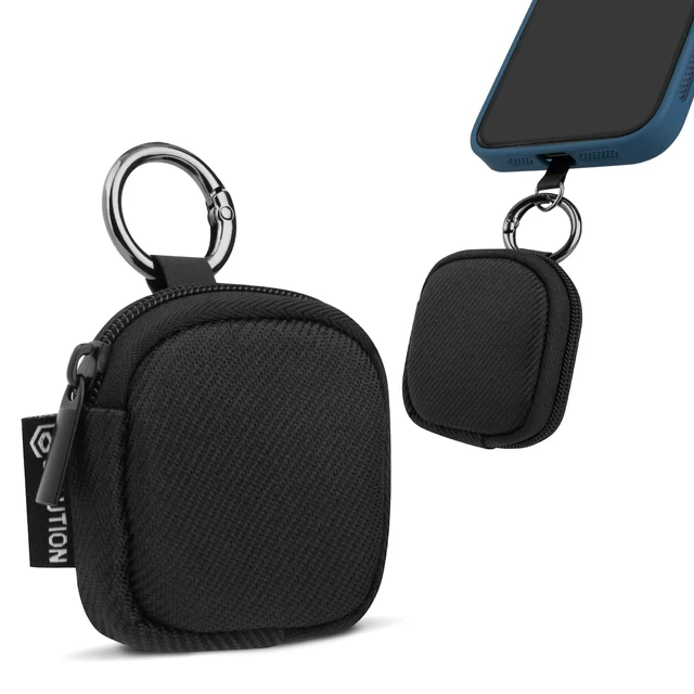 Alt view image 2 of 7 - Travel Case Compatible with Square Reader for magstripe | Protective Pouch with Phone Tether Patch & Key Ring, Durable Mini Fabric Storage Bag, Easy Carrying, Black, Case Only