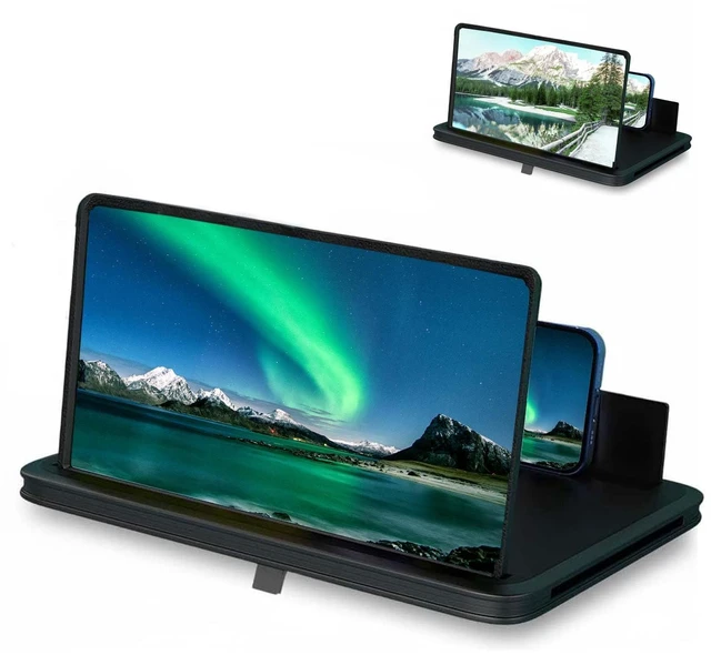 Main image of Screen Magnifier for Cell Phone, 2026 New 3D HD Magnifing Screen Enlarger Projector for Movies Videos and Gaming, Foldable Phone Stand Holder with Screen Magnifier Compatible with All Phones (10 in)